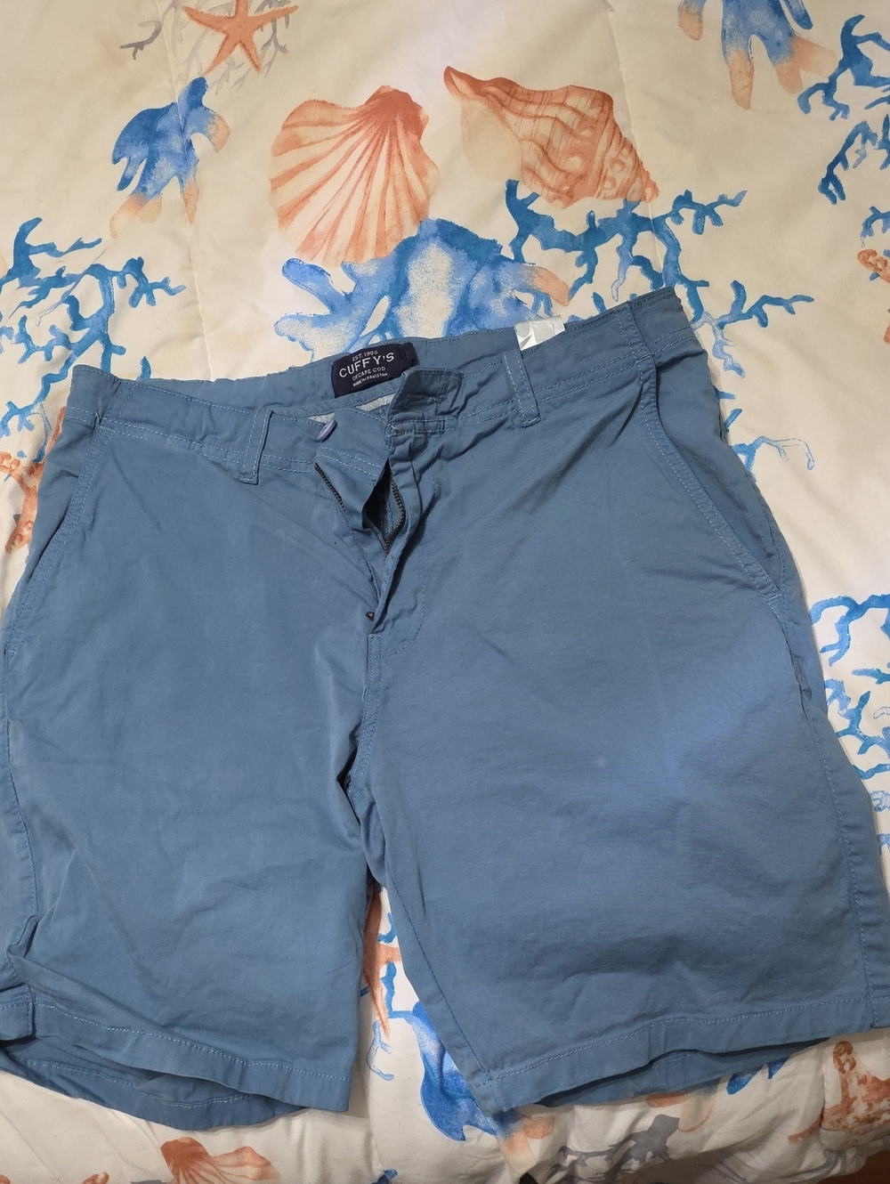 Men's Blue Cotton Casual Shorts